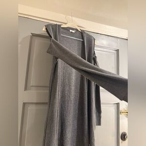 Anthropologie LNA Gray Cardigan Sweater Soft Knit Cold Shoulder sz Small